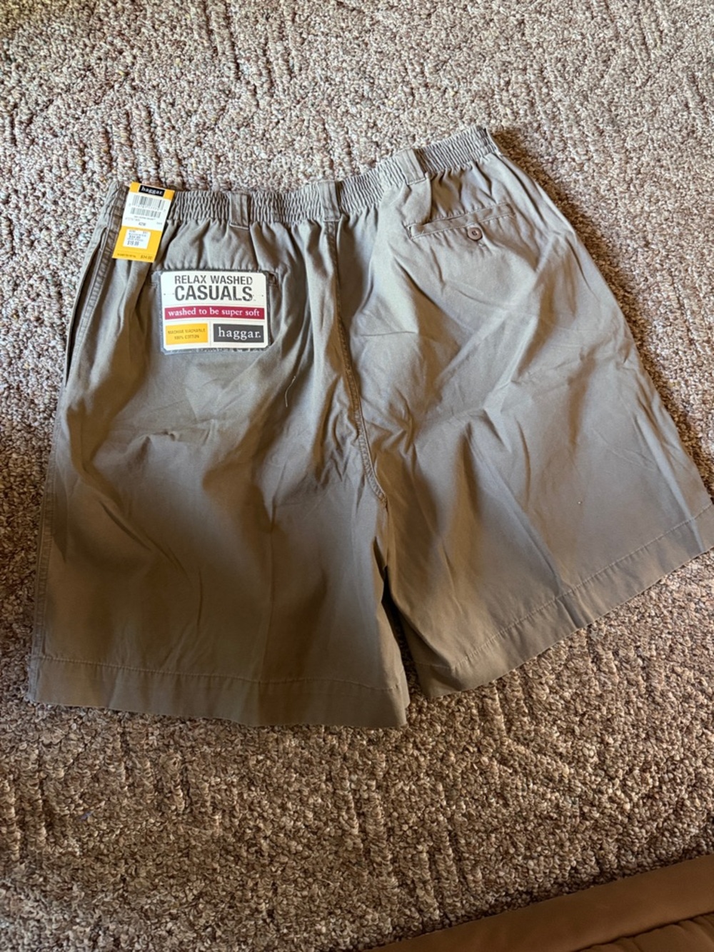 NWT Haggar Men's Relax Washed Casual Shorts — Khaki 42w